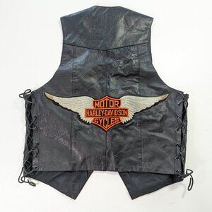 harley davidson adnan leather collection custom patches vest friday 13th port do